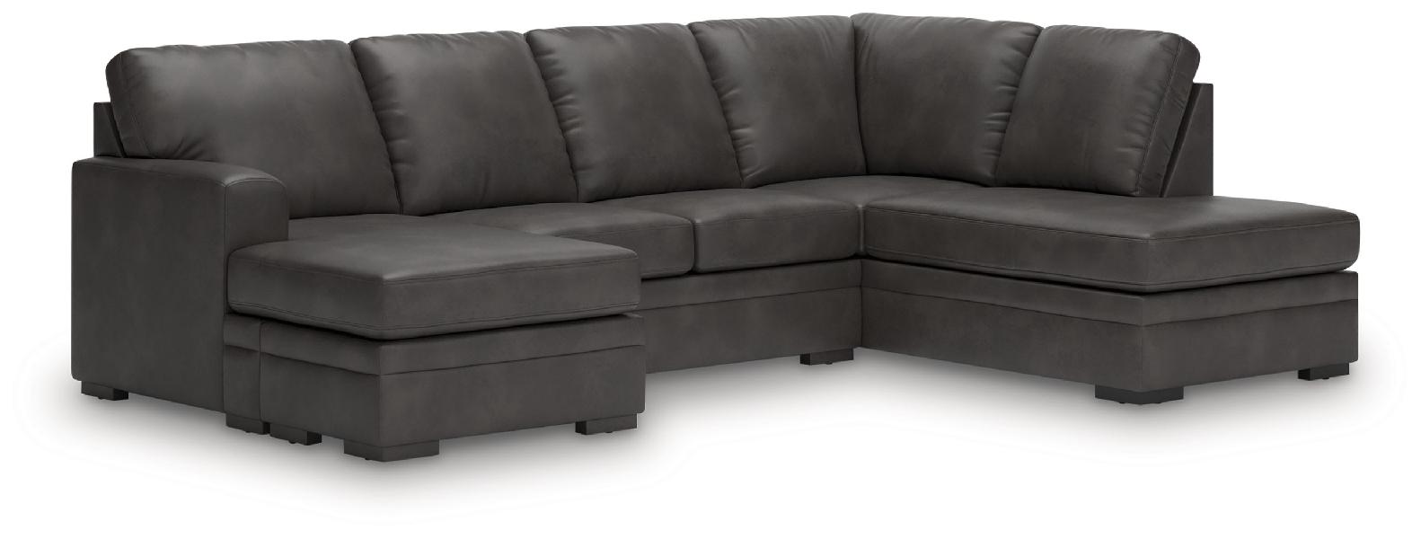 Image of Lofton-Pike - 2-Piece Sectional With RAF Corner Chaise - Shadow