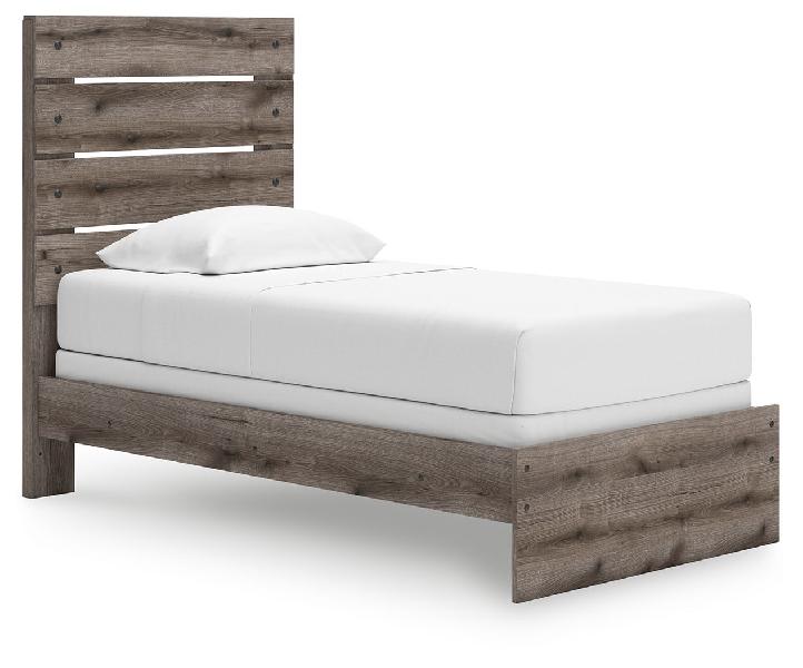 Image of Graystorm - Twin Panel Bed - Brown Gray