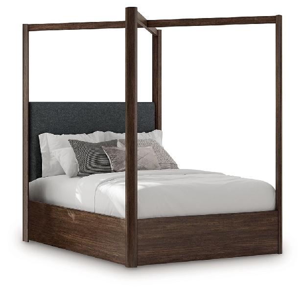 Image of Dilenno - Queen Canopy Bed - Dark Brown
