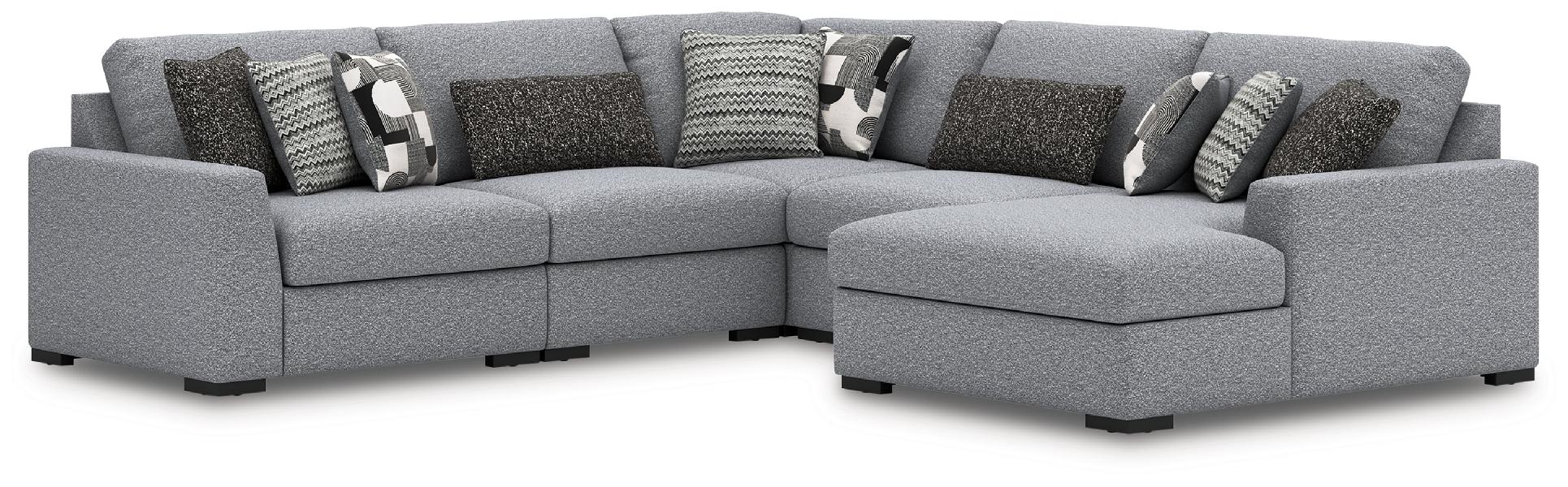 Image of Bealton - 5-Piece Sectional With RAF Corner Chaise - Salt and Pepper