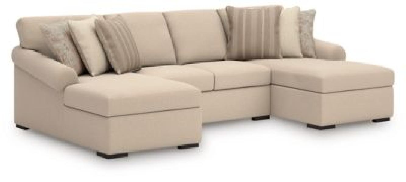 Image of LadyMae - 3-Piece Double Chaise Sectional - Twill
