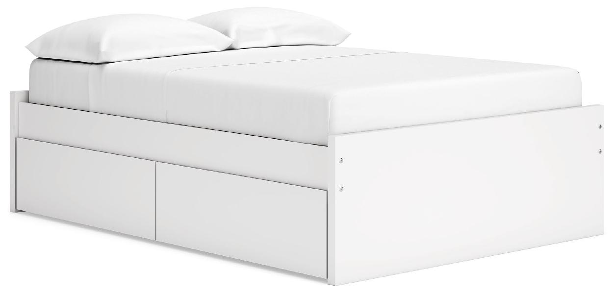 Onita - Full Platform Bed With 1 Side Storage - White