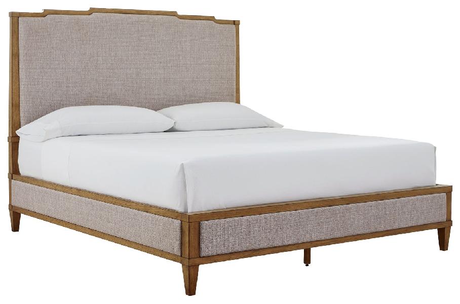Image of Sharlance - California King Upholstered Panel Bed - Light Brown