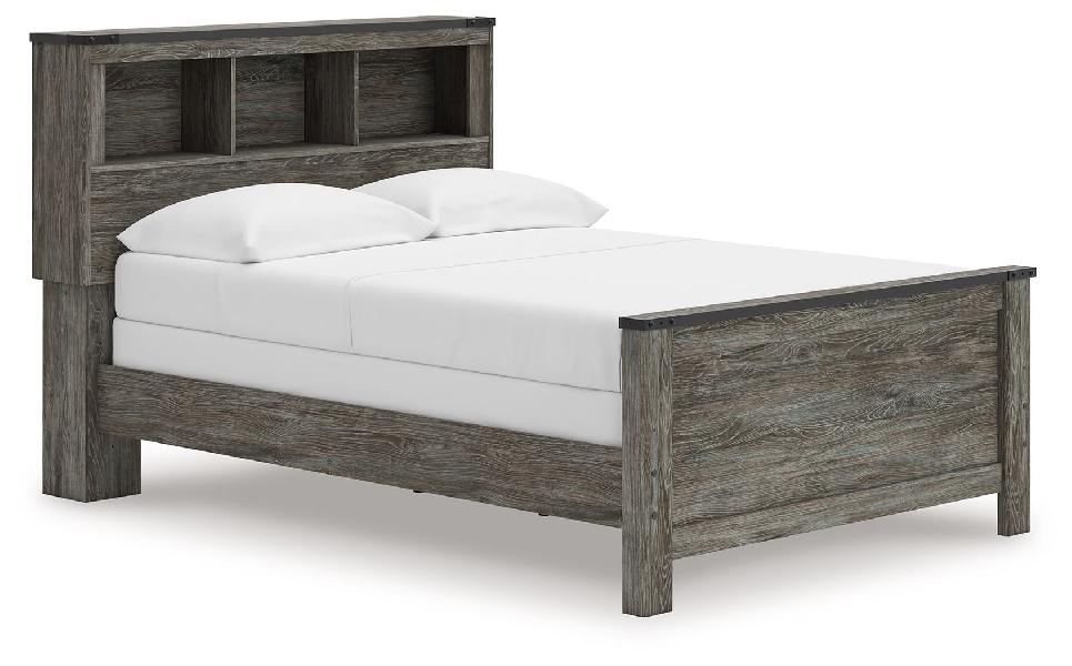 Image of Frandern - Full Bookcase Panel Bed - Gray