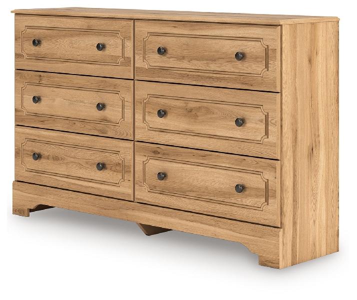 Image of Aleaport - Six Drawer Dresser - Warm Brown
