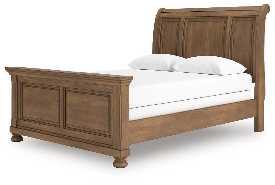 Image of Feddinger - Queen Sleigh Bed - Medium Brown