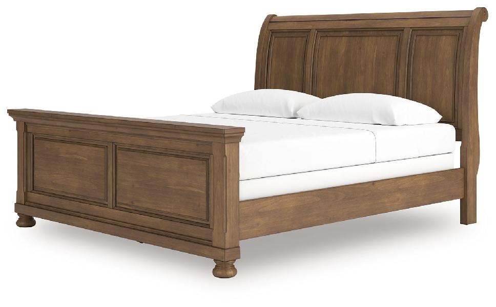Image of Feddinger - King Sleigh Bed - Medium Brown