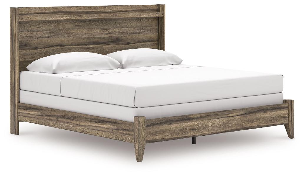 Image of Elbrim - King Panel Bed - Brown