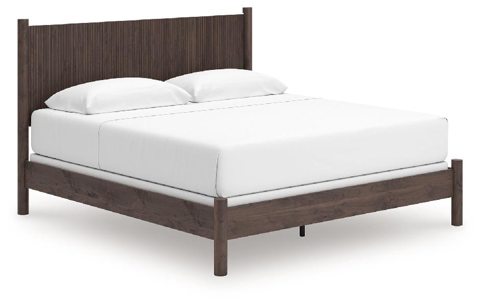 Image of Pamytta - King Panel Bed - Brown