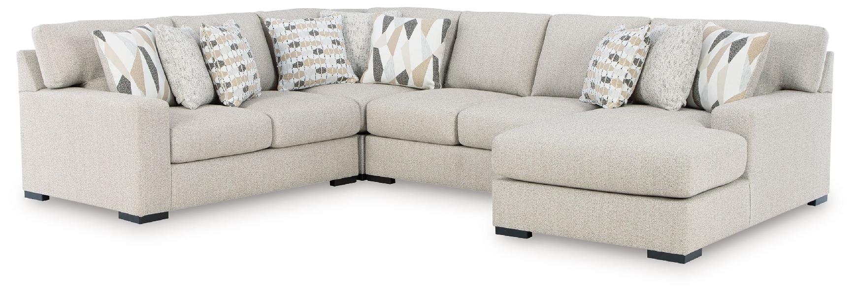 Image of LaureLGrove - 4-Piece Sectional With RAF Corner Chaise - Pebble