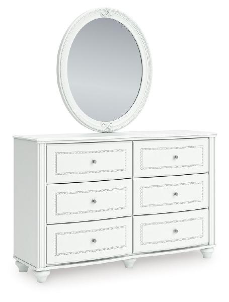 Image of Kozlani - Dresser And Mirror - White