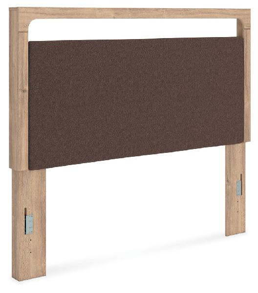 Image of Kinlanni - Queen Upholstered Panel Headboard - Tan / Brown