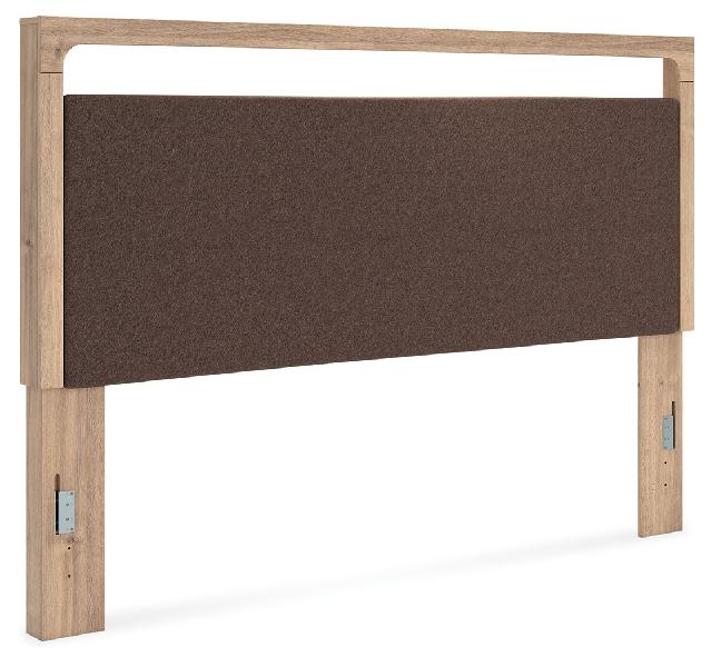 Image of Kinlanni - King Upholstered Panel Headboard - Tan / Brown