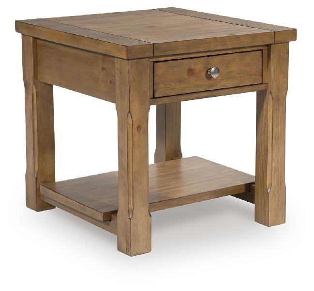 Image of Vandenmore - Rectangular End Table - Medium Brown