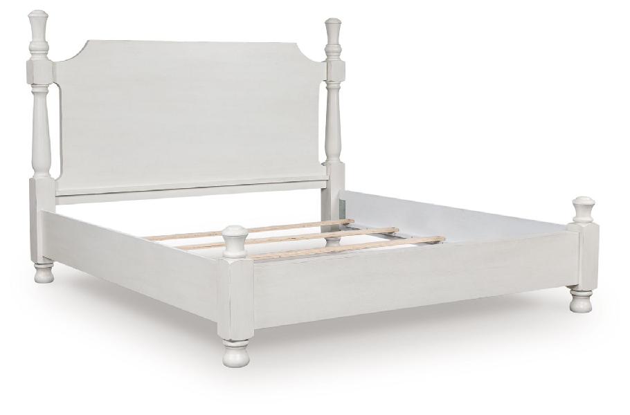 Image of Rowlenstown - King Poster Bed - Antique White