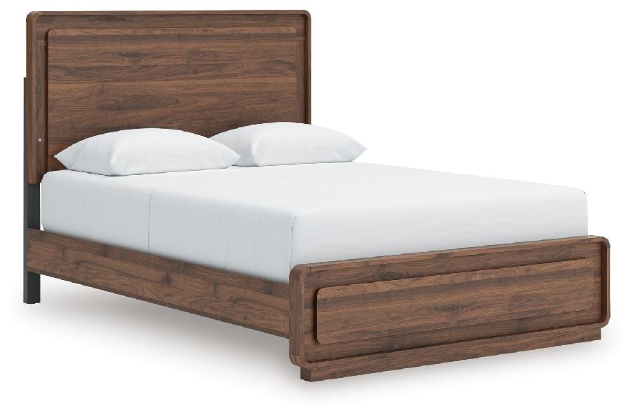 Image of Fortlorn - Queen Panel Bed - Walnut Brown