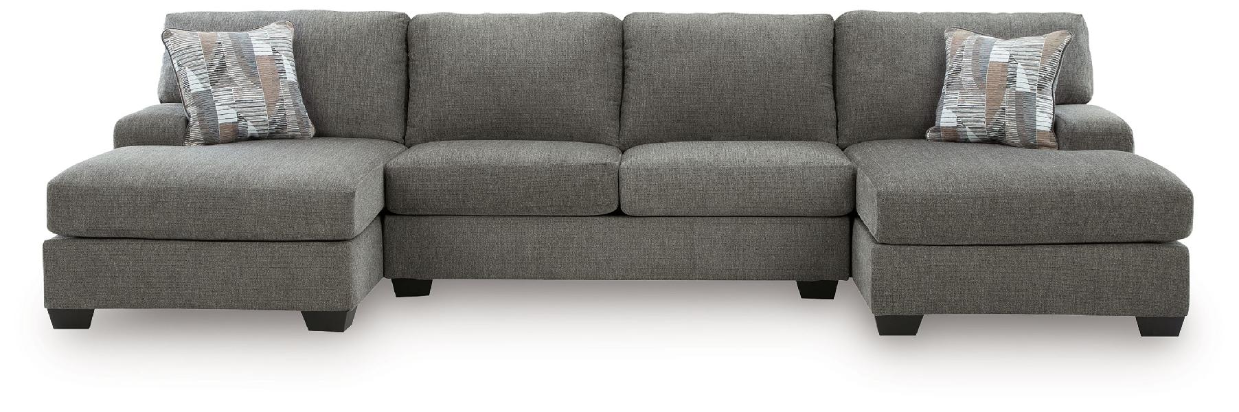 Image of Clarington - 3-Piece Sectional With Double Chaise - Greystone