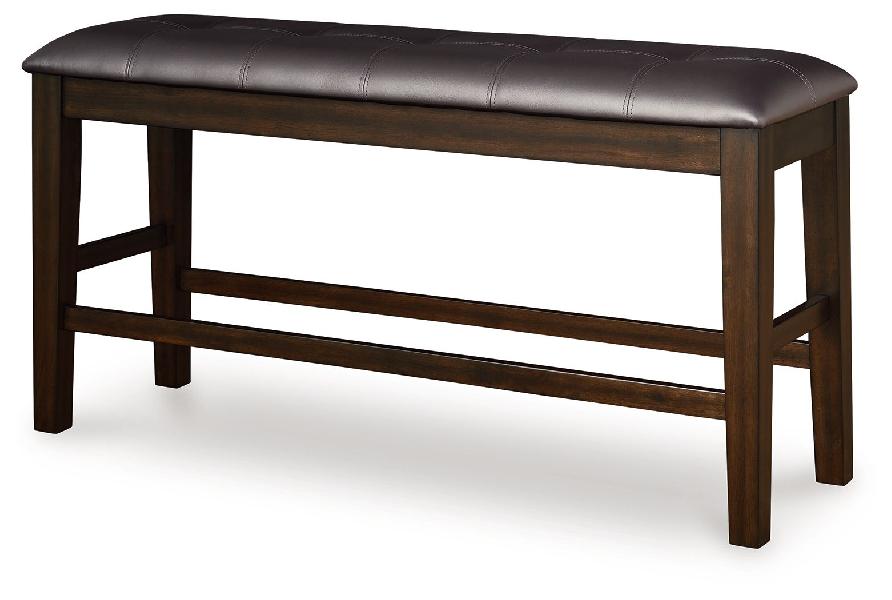 Image of Haddigan - Double Counter Height Upholstered Bench - Dark Brown