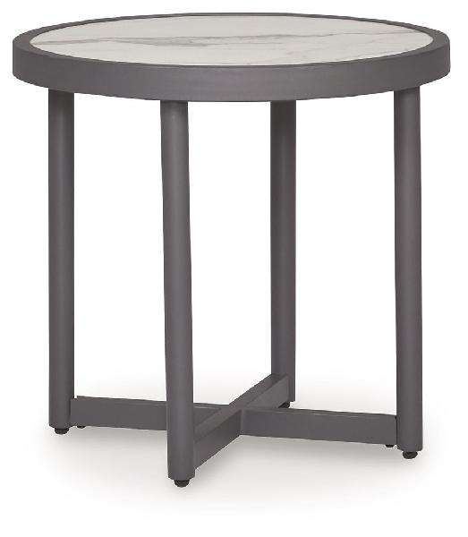 Image of Ocean Beach - Round End Table - Gray