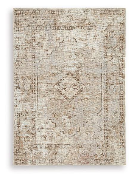 Image of Livdon - 5' x 7' Washable Rug - Brown / Beige / Gray