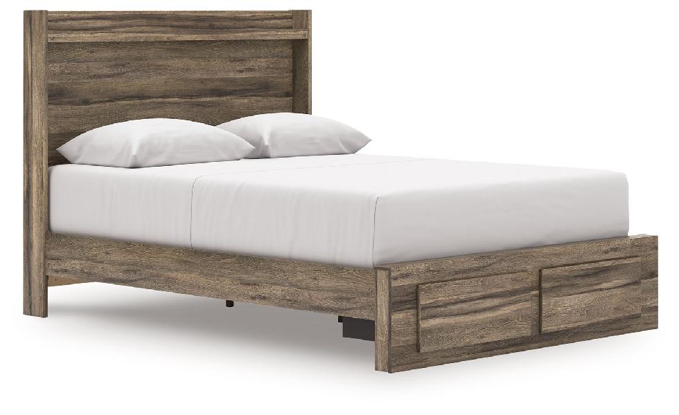 Image of Elbrim - Queen Panel Storage Bed - Brown