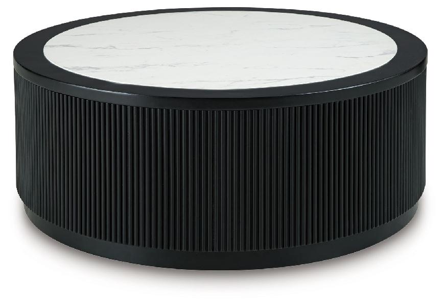 Image of Grayman - Round Cocktail Table - Black