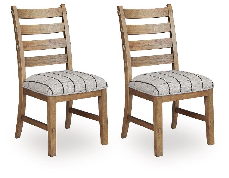 Image of Ridgester - Dining Upholstered Side Chair (Set of 2) - Light Brown