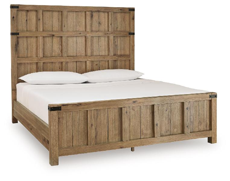 Image of Ridgester - California King Panel Bed - Light Brown