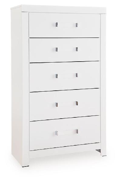 Image of Maeling - Five Drawer Chest - White