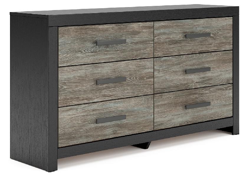 Image of Broachmyn - Six Drawer Dresser - Black / Gray