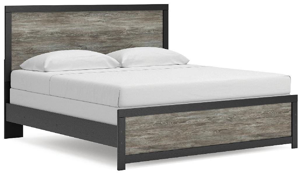 Image of Broachmyn - King Panel Bed - Black / Gray