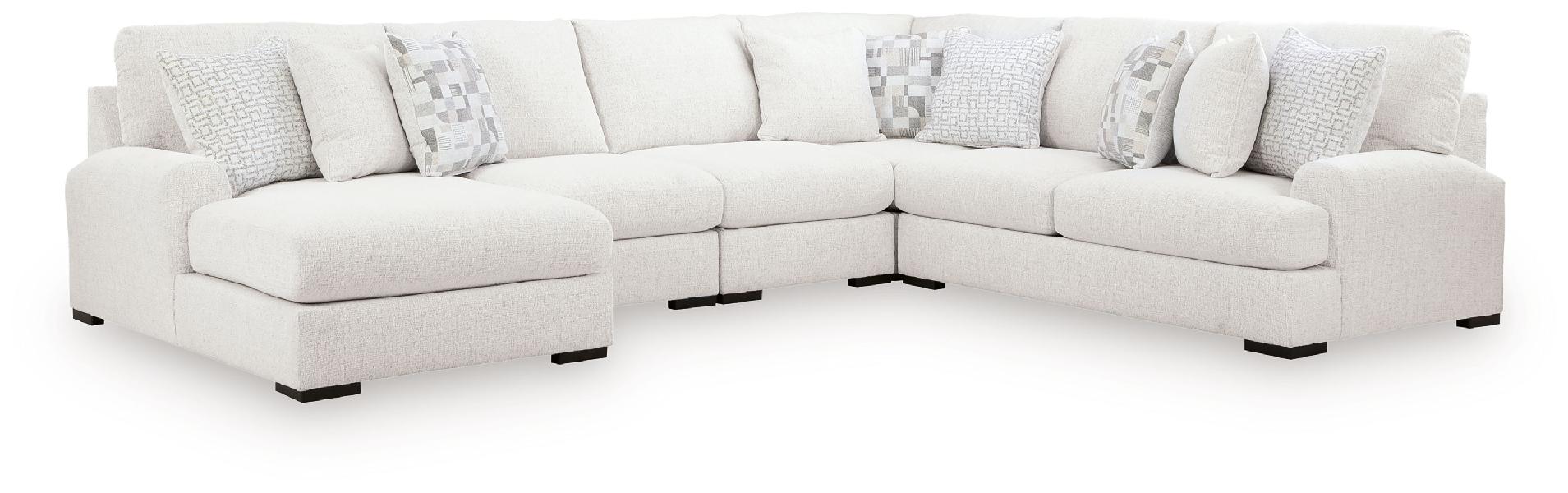 Image of Misty-Lakes - 5-Piece Sectional With LAF Corner Chaise - Chalk
