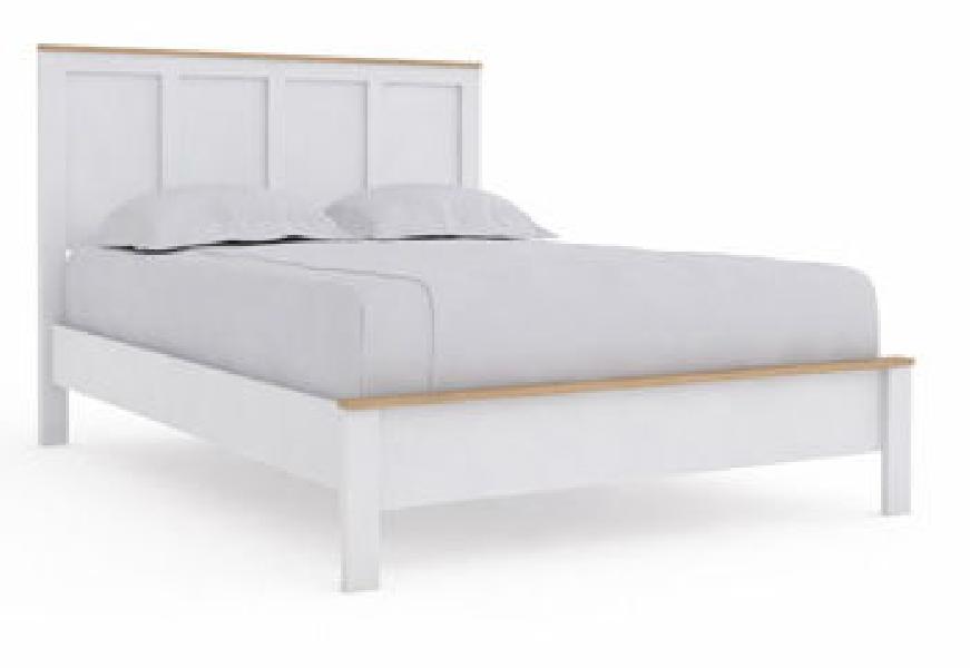 Image of Kerisden - Queen Panel Complete Bed Frame - White / Brown