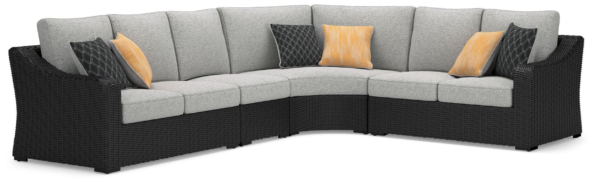 Image of Beachcroft - 4-Piece Outdoor Sectional - Black