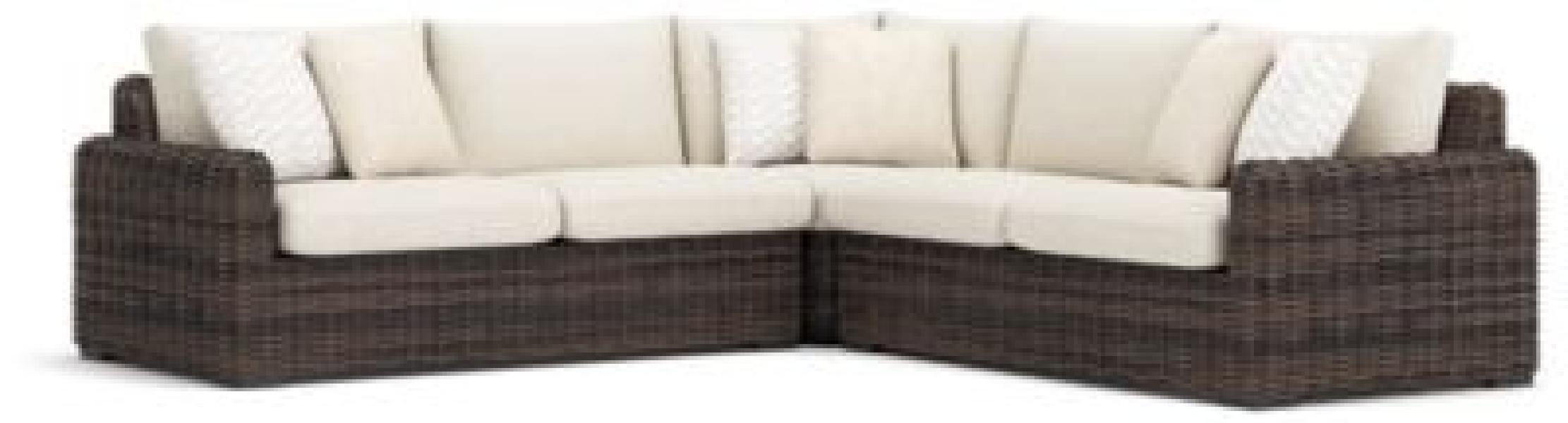 Image of Kimora - 3-Piece Outdoor Sectional - Beige / Dark Brown