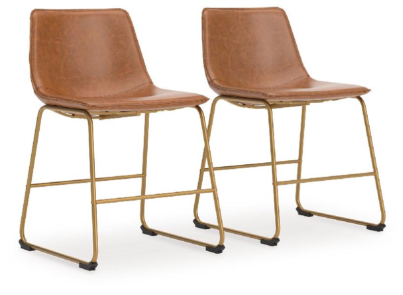 Image of Ciabori - Dining Upholstered Side Chair (Set of 2) - Brown / Gold