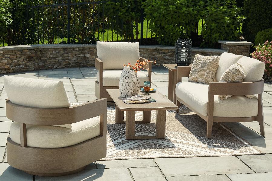 Image of Serene Bay - 5 Pc. - Lounge Set With Loveseat - Dark Brown
