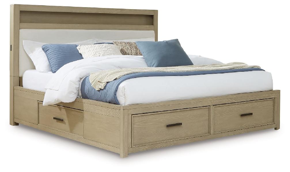 Image of Calmoro - Queen Bookcase Bed - Gray