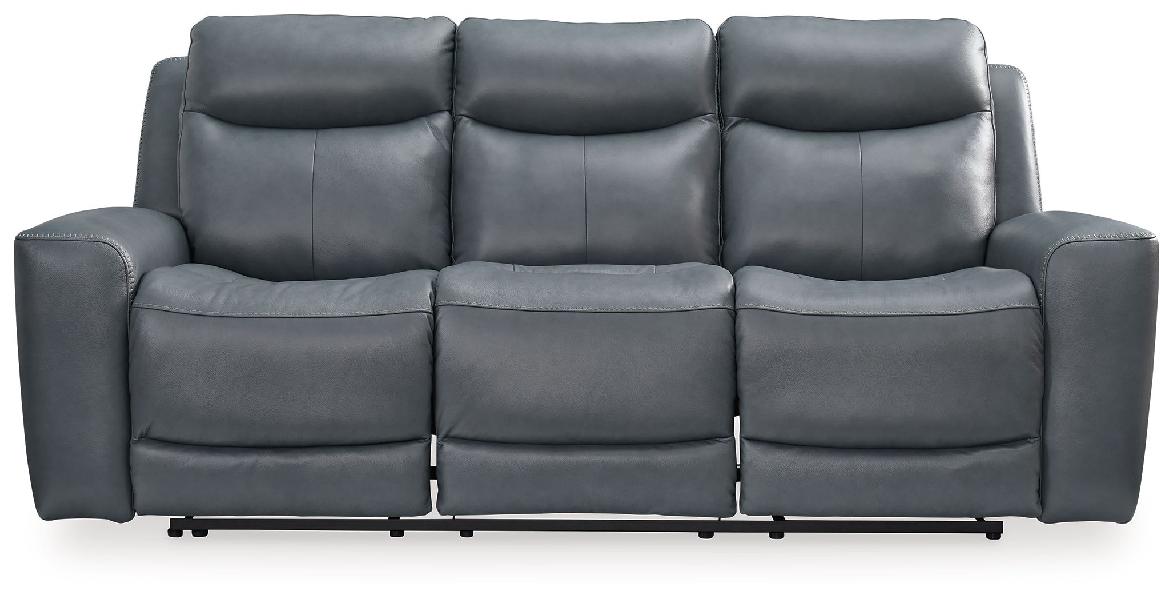 Image of Mindanao - Power Reclining Sofa With Adj Headrest - Steel