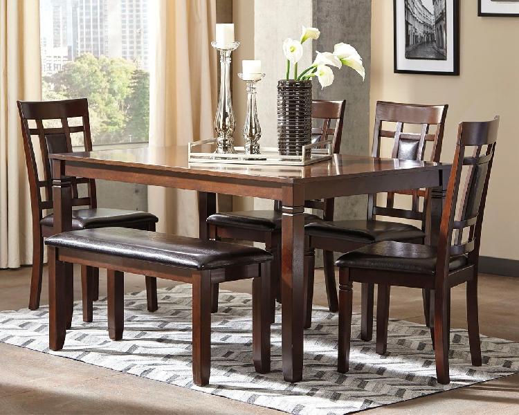 Image of Bennox - Dining Room Table Set (Set of 6) - Brown