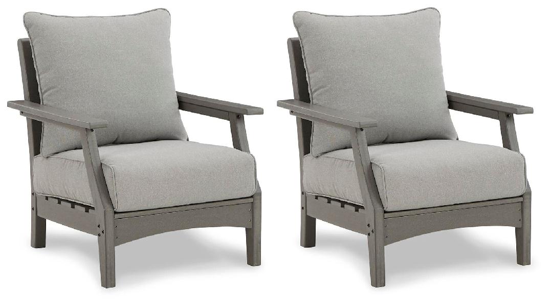 Image of Visola - Lounge Chair w/Cushion (Set of 2) - Gray