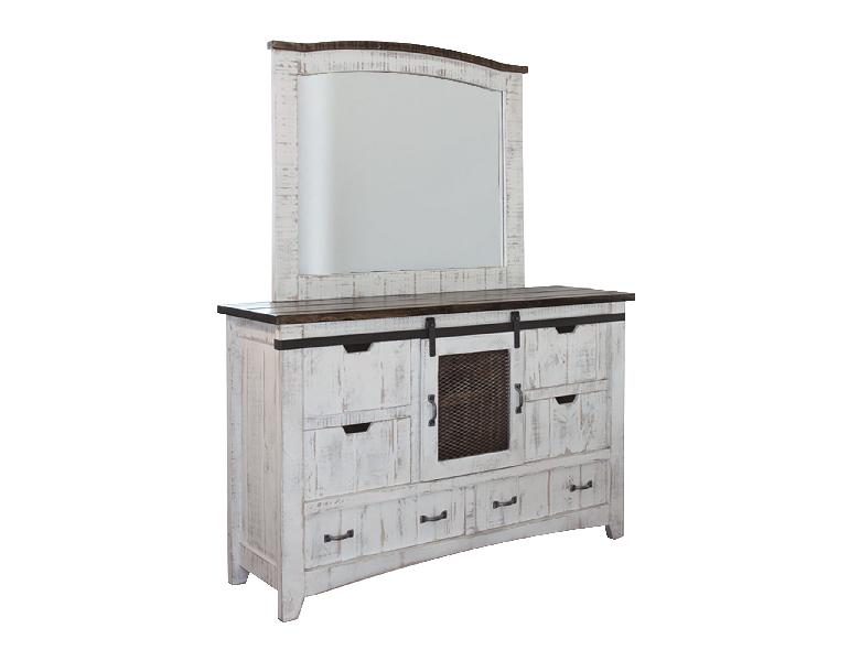 Image of Pueblo - Mirror - Antiqued White