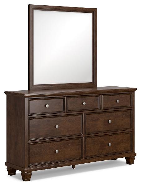 Image of Danabrin - Dresser And Mirror - Brown