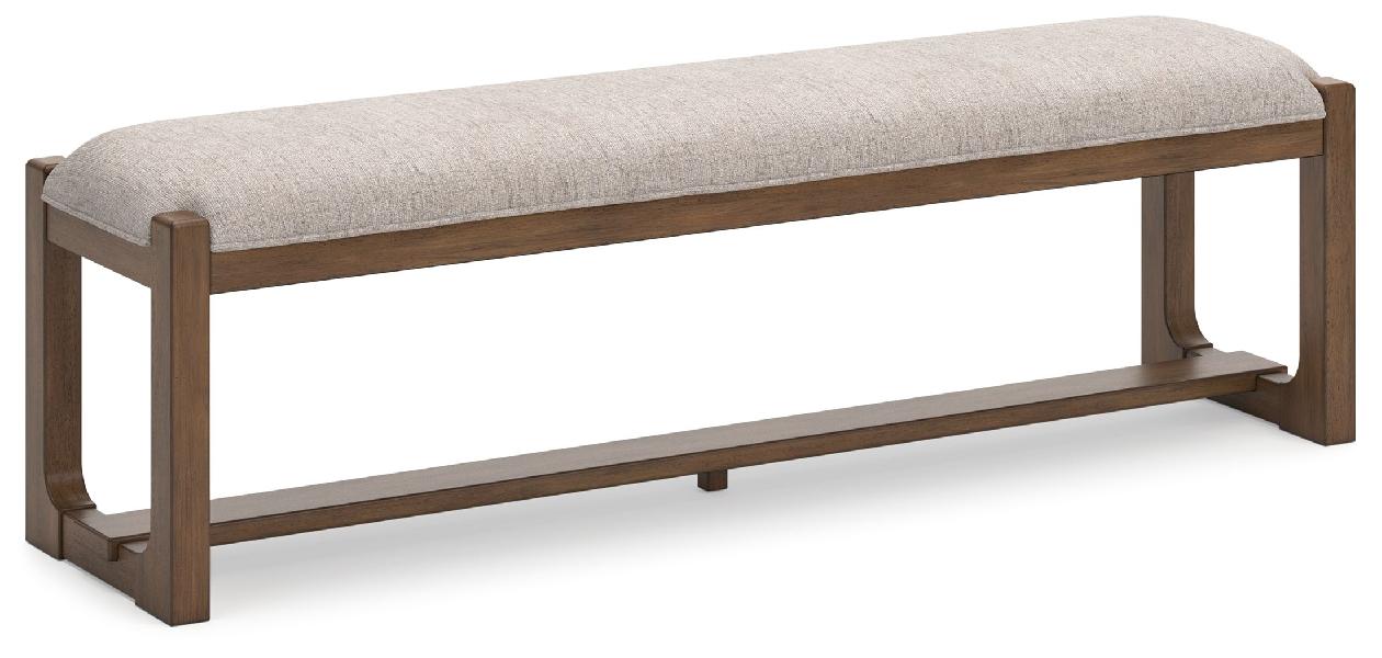 Image of Cabalynn - Large Uph Dining Room Bench - Oatmeal / Light Brown