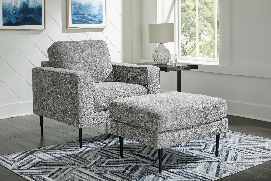 Image of Hazela - 2 Pc. - Chair, Ottoman - Charcoal