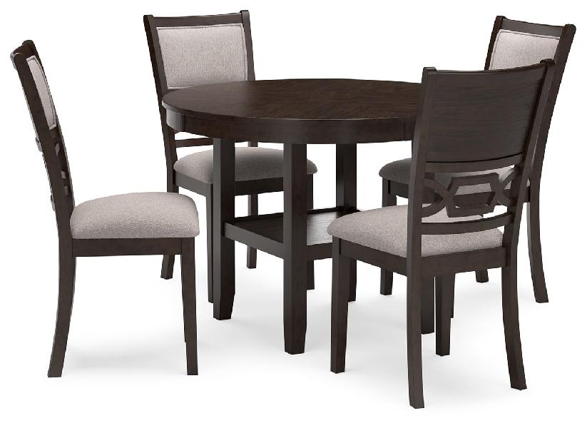 Image of Langwest - Dining Room Table Set (Set of 5) - Brown