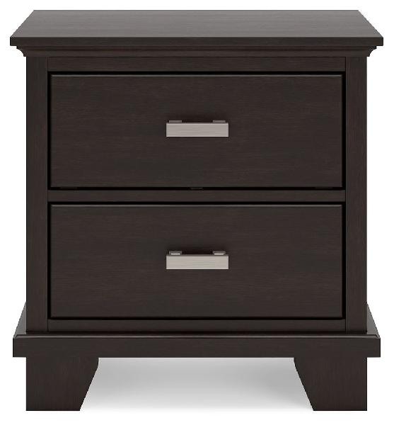 Image of Covetown - Two Drawer Night Stand - Dark Brown