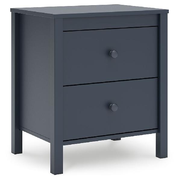 Image of Simmenfort - Two Drawer Night Stand - Navy Blue