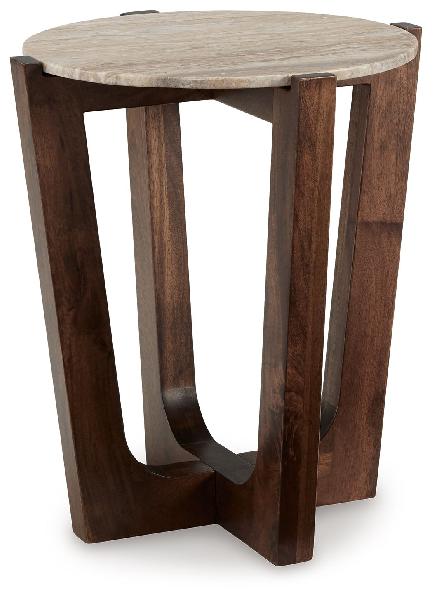Image of Tanidore - Round End Table - Warm Brown
