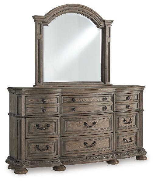 Image of Ardenfield - Dresser And Mirror - Light Brown